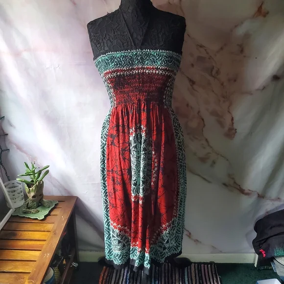 Advance Apparels Dresses | Advanced Apparel Boho Hippie Embroidered Dress | Color: Blue/Red | Size: Free Size | Zenkatscloset's Closet Advance Apparels Dresses | Advanced Apparel Boho Hippie Embroidered Dress | Color: Blue/Red | Size: Free Size | Zenkatscloset's Closet